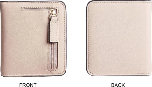 Vista 5 de Gostwo - Cartera compacta de piel genuina de lujo para mujer con bloqueo de RFID y ventana de identificación