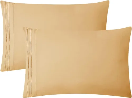 Vista 35 de Clara Clark Fundas de almohada de tamaño estándar – Funda de almohada ultra suave, fundas de almohada de microfibra ligera tamaño Queen – Juego de 2