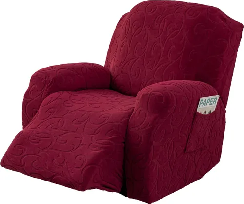 Vista 38 de Funda para Sillón Reclinable de 4 Piezas Elástica, Funda Deslizable de Sofá, Cubierta de Sofá para Sofá Reclinable de 1 Asiento, Protector