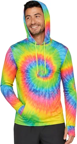 Vista 11 de INGEAR Sudadera con capucha UPF 50+ para hombre, ligera, con protección UV, de secado rápido, absorbe la humedad, con bolsillo Negro