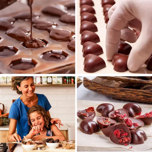 Vista 5 de Cybrtrayd Tazas de té D100 tamaño bocado y tamaño de bocado Demi Tasse Cup molde de caramelo de chocolate con instrucciones exclusivas de Cybrtrayd