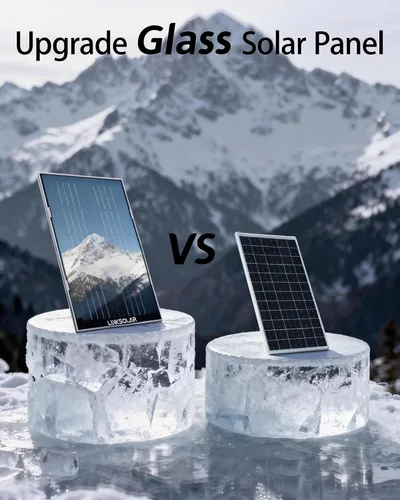 Vista 2 de Panel solar para cámara de seguridad, cargador solar de 3 W con enchufe de barril y puerto USB C para cámara de batería recargable al aire libre