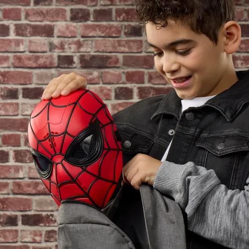 Vista 10 de Marvel Studios Spider-Man: Máscara brillante Wisecrackin' de New Day, juguete electrónico de juego de rol, máscara de disfraz de superhéroe