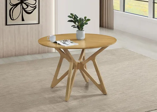 Vista 2 de Coaster Elowen 108440 - Mesa de comedor redonda de madera de nogal