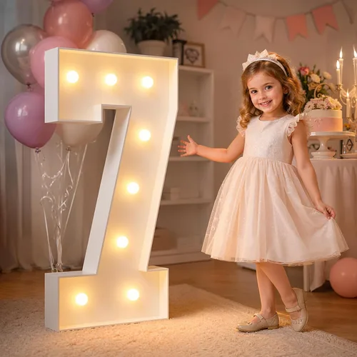 Vista 92 de imprsv Letras iluminadas grandes de 3 pies, letras iluminadas de marquesina para fiesta de cumpleaños (3 pies, letra y )