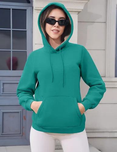 Vista 11 de MAGCOMSEN Sudaderas con capucha para mujer, con forro de sherpa, de vellón, para invierno, cálido, pesado, de algodón, con bolsillo