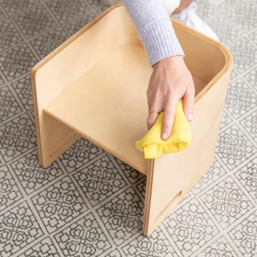 Vista 11 de ECR4Kids Silla cúbica multiusos de madera curvada, muebles para niños, natural