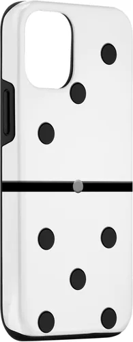 Vista 3 de iPhone 14 Domino Dominoes Cuban Game Player Piece Blanco Negro Case