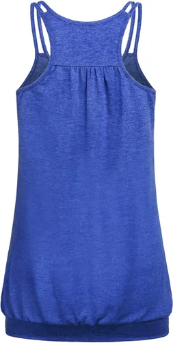 Vista 2 de NEWMEEN Blevonh - Camiseta deportiva sin mangas para mujer, cuello redondo, tirantes delgados, espalda cruzada