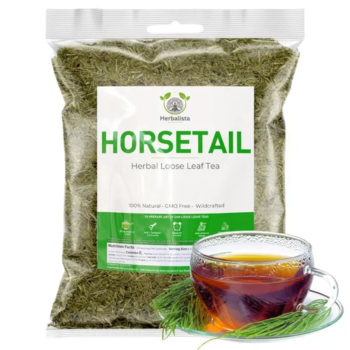 Vista 3 de Título: Herbalista Premium Té de cola de caballo suelto (2 oz 2.01 oz) Té de hierbas 100% natural Cola de Caballo Hierba de afeitar Hace