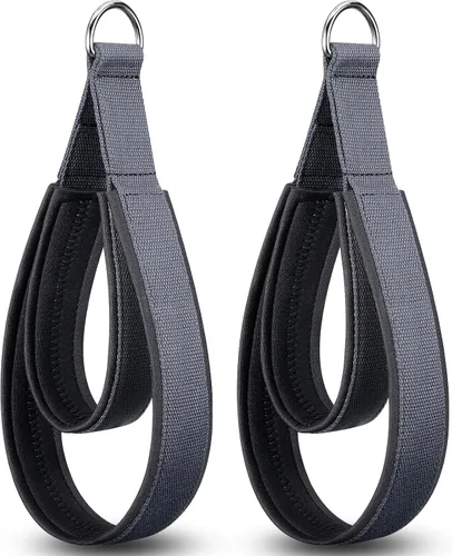 Vista 10 de TOBWOLF 2PCS Pilates Straps for Reformer, Double Loop D Ring Foot Hand