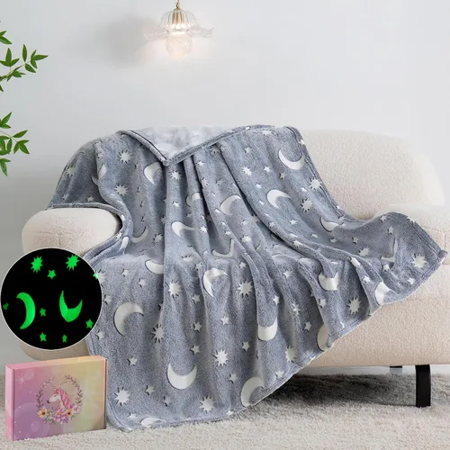Vista 12 de QSTEHEML Manta de unicornio que brilla en la oscuridad, regalo de cumpleaños para niñas de 3 a 12 años, regalos de juguetes de unicornio, manta