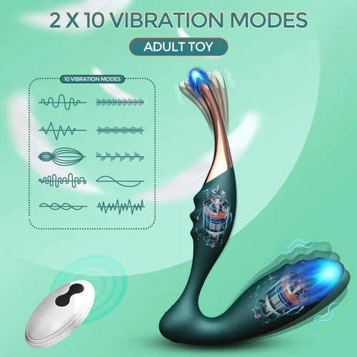 Vista 3 de Vibrador juguetes sexuales, vibrador de punto G, estimulador de clítoris para adultos con doble 10 vibraciones, juguete para adultos, vibradores