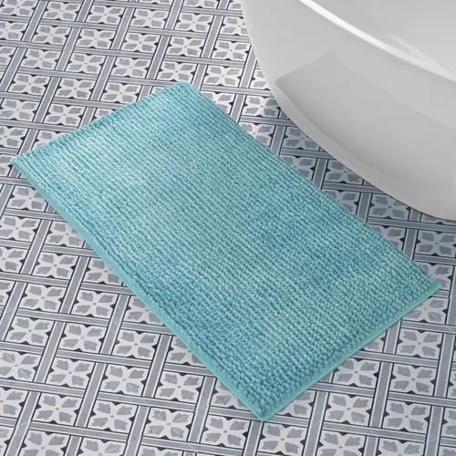 Vista 24 de Laura Ashley - Juego de 2 tapetes de baño de chenilla suave, 20 x 34 pulgadas, color azul