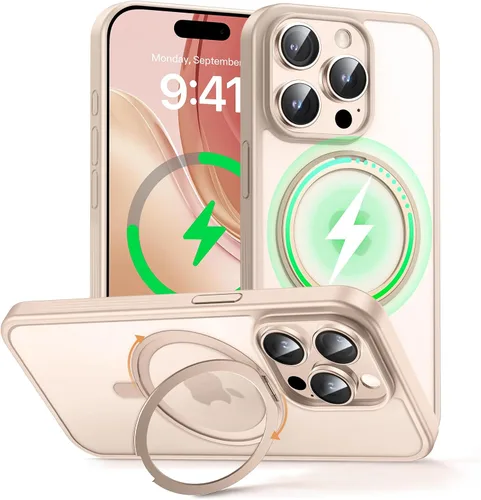 Vista 16 de MAGIC JOHN Soporte Magnético Invisible Giratorio 360° para Funda de iPhone 14 Pro [Agarre Antideslizante] [Compatible con MagSafe] 16 Pies