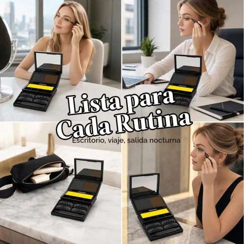 Vista 5 de Kit de delineador de ojos y sello de pestañas inferiores 3 en 1 Negro 1 pieza