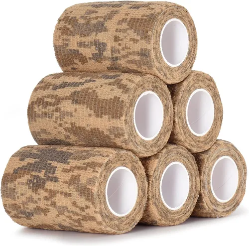 Vista 8 de 6 unidades de cinta de camuflaje autoadhesiva de camuflaje vendaje cohesivo de 3 pulgadas x 5 yardas, envoltura deportiva autoadhesiva de camuflaje