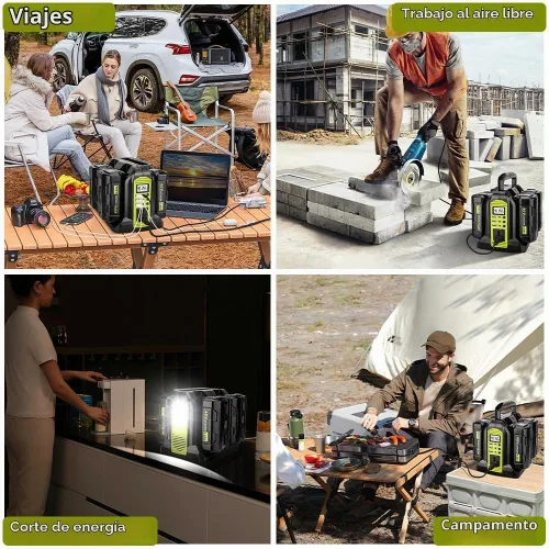 Vista 7 de Inversor de corriente de 350 W compatible con batería Ryobi de 40 V, 4 puertos CC 40 V a CA de 110 ~ 120 V, inversor de batería de onda sinusoidal