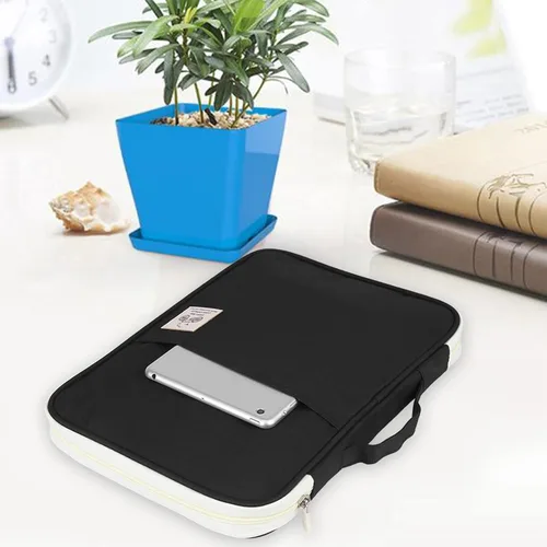 Vista 2 de Carpeta de archivos de bolsa de documentos A4, multifuncional A4 bolsas de documentos, organizador de cartera, bolsa de viaje impermeable