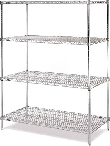 Vista 7 de Metro EZ1860NC-4 Super Erecta - Estantería de alambre industrial Paquete de Conveniencia de 4 estantes, cromado, 18" x 60" x 74.5