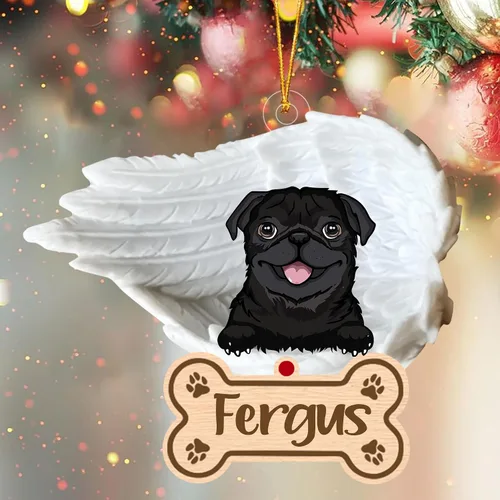 Vista 93 de Adorno de perro afgano de 1 ángel, adorno acrílico 2D personalizado conmemorativo para perros, regalo por pérdida de mascotas, regalo
