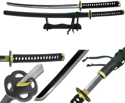 Vista 15 de Snake Eye Tactical Clásica - Espada samurái Katana de dos tonos con soporte de exhibición