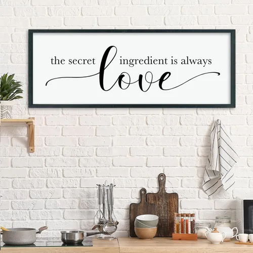 Vista 11 de LuZhiQiang Arte de pared para comedor 81,3×30,5 cm "Bless The Food Before Us" Letrero cristiano para cocina, cita familiar agradecida, cuadro grande