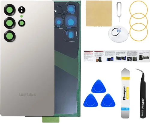 Vista 27 de Reemplazo de cristal trasero para Samsung Galaxy S24 con kit de herramientas de reparación profesional (Amber Yellow)