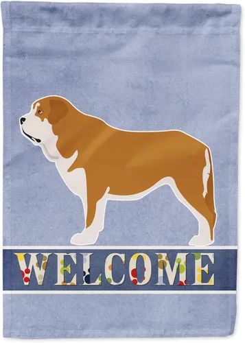 Vista 73 de Caroline's Treasures BB8334GF AIDI Bandera de jardín para perro de montaña del Atlas, bandera de buzón azul, bandera decorativa para patio exterior