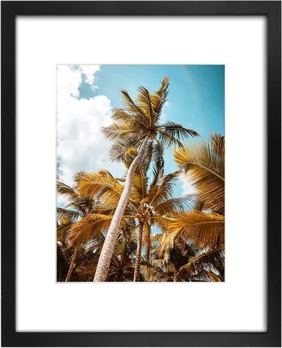 Vista 111 de Frametory, Marco de fotos de 11 x 14 pulgadas con paspartú para fotos de 8 x 10 pulgadas, moldeado ancho de vidrio de alta definición, accesorios