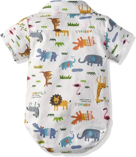 Vista 5 de Traje formal para bebés y niños, ropa de caballero, conjunto de traje de manga corta, camisa de mameluco, pantalones, pajarita, tirantes, 4 piezas