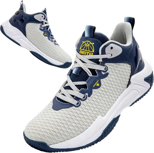 Vista 13 de Beita - Tenis de baloncesto para hombre, con parte superior alta, transpirables, antideslizantes Negro/Verde