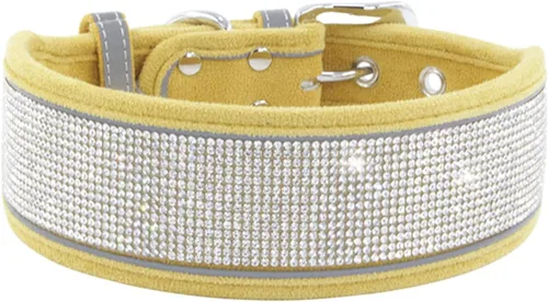 Vista 9 de Serijoars Collar de perro con diamantes de imitación, deslumbrante, suave, cómodo, reflectante, collar para perro grande, collar de diamantes