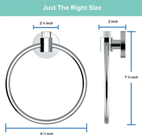 Vista 2 de Gatco 5712 Clarion - Toallero de mano montado en la pared para tocador de baño, accesorio de accesorios de baño acrílico y cromado