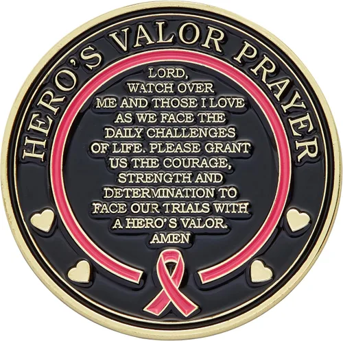Vista 3 de Hero's Valor St. Agatha, Santa Matrona del Cáncer de Mama, Moneda de Desafío de Oración, 1-Pack (Una Moneda)