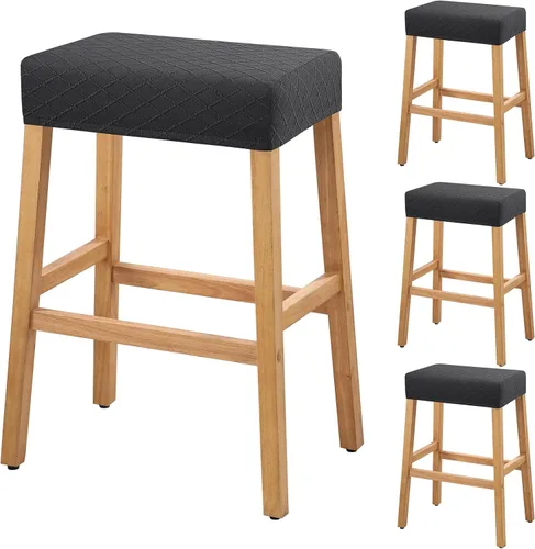 Vista 55 de YISUN Fundas de taburete rectangulares, paquete de 2 fundas elásticas impermeables para asiento de silla de montar, taburetes de bar, sillas de bar