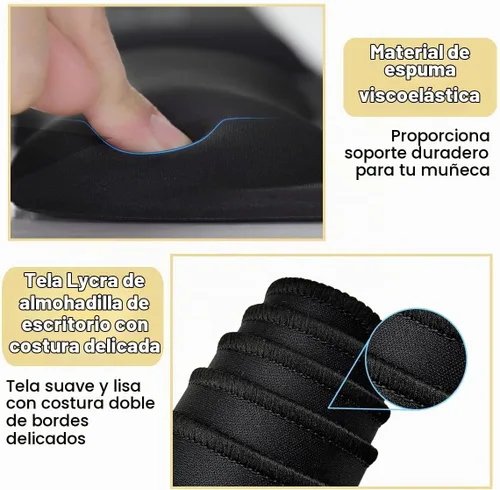 Vista 3 de Reposamuñecas para Teclado Alfombrilla Grande para Ratón Soporte de Muñeca para Computadora, 4 en 1 Almohadilla de Espuma Viscoelástica para Teclado