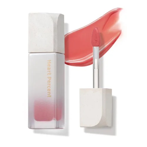 Vista 15 de Heart Percent Dote On Mood - Tinte puro brillante, acuoso y ligero, hidratante para labios, lápiz labial líquido de larga duración, 0.26 onzas, #01