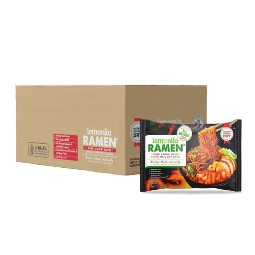 Vista 3 de Lemonilo Ramen - Fire Chow Mein - Ramen instantáneo saludable - Hecho con ingredientes totalmente naturales - Kit de comida rápida (2.99 onzas)