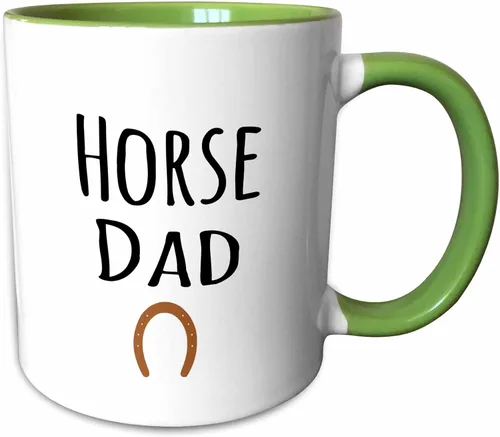 Vista 11 de 3dRose (mug_154021_4) Horse Dad - para dueños de equus masculinos y amantes de los equinos - entusiastas - texto negro con herradura marrón - Taza