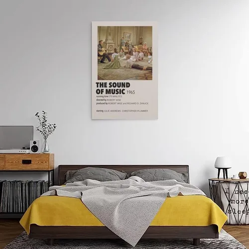 Vista 3 de CLBCIHWFN The Film Sound of Music - Pósteres artísticos musicales de cine retro para habitación, estética y arte de pared, póster de decoración