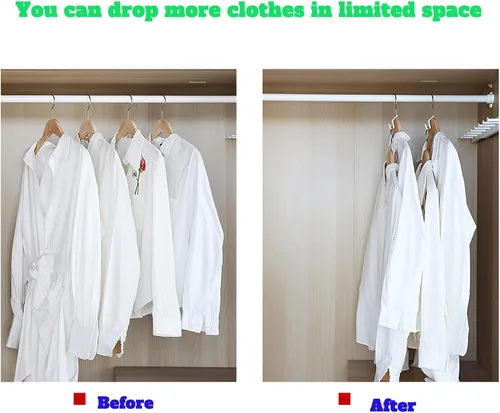 Vista 5 de Ganchos Conectores para Percha de Ropa 50PCS Ganchos Plásticos Perchas en Cascada Organizador Ahorro de Espacio para Ropa de Gran Resistencia