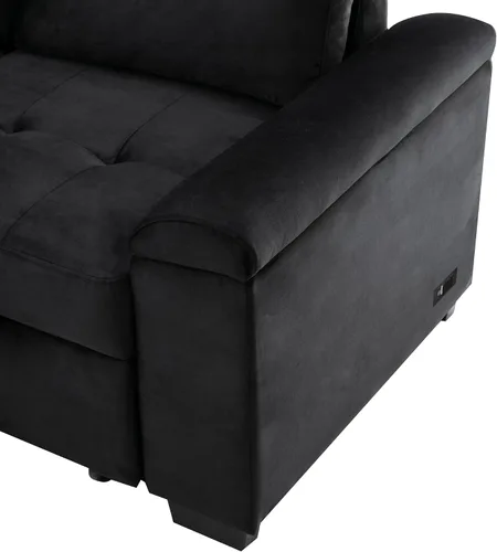 Vista 6 de LUMISOL Sofá cama modular reversible de 87 pulgadas de ancho, juego de muebles de sala de estar, sofá esquinero de 4 plazas con cama extraíble