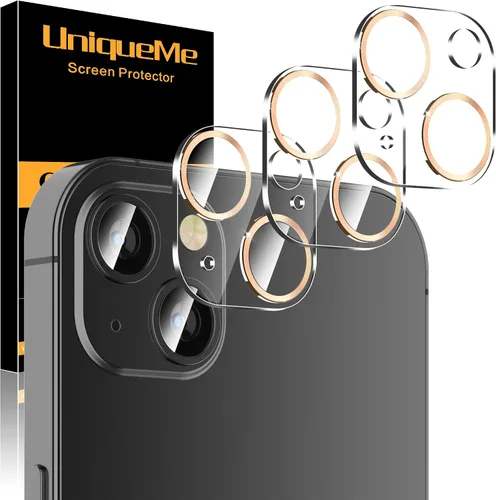 Vista 27 de UniqueMe para Paquete de 3 Protectores de Lente de Cámara para iPhone 15 Pro/iPhone 15 Pro Max, [Protección contra Caídas] [Compatible con Fundas]