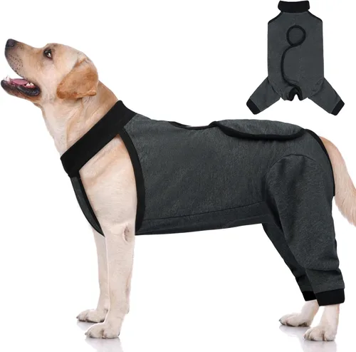 Vista 18 de ROZKITCH Manga de pierna para cirugía para perros, piernas traseras, macho y hembra para evitar lamer heridas, codo, rodillera, traje de Azul