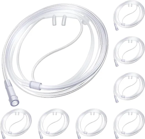 Vista 10 de Paquete de 5 cánulas nasales de oxígeno para adultos de 4 pies, tubo de oxígeno suave para adultos, tubo nasal de cánula con pieza nasal curvada