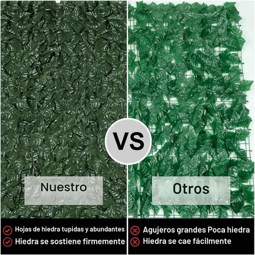 Vista 2 de Valla de Privacidad de Hiedra Artificial, U'Artlines Valla de Setos Artificiales de Servicio Pesado y Pantalla de Decoración de Hojas de Vid