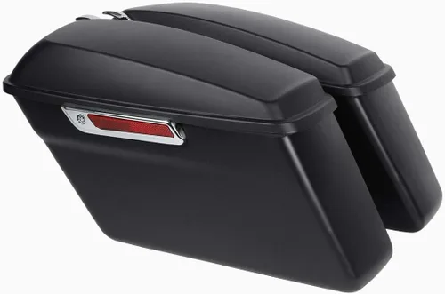 Vista 5 de Green-L Alforjas duras de color negro mate para Harley Touring Road King Street Glide Electra Ultra 2014-2024 Mate negro