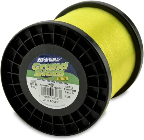 Vista 58 de Sedal de Pesca de Monofilamento HI-SEAS Grand Slam - Fuerte y Resistente a la Abrasión en Transparente, Rosa, Verde, Azul Ahumado, Amarillo Amarillo