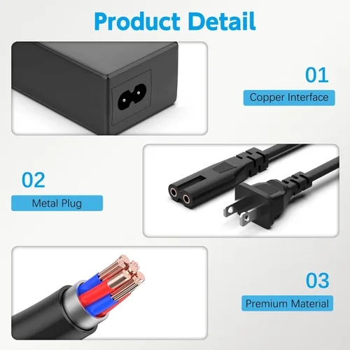 Vista 5 de Cable de alimentación de 19 V compatible con monitor HP de 20" 21.5" 23" 23.8" 25" 27"; 22cwa 25vx 22bw 23bw 23cw 24ea 24es 25bw 25es 25xw 27bw 27xi